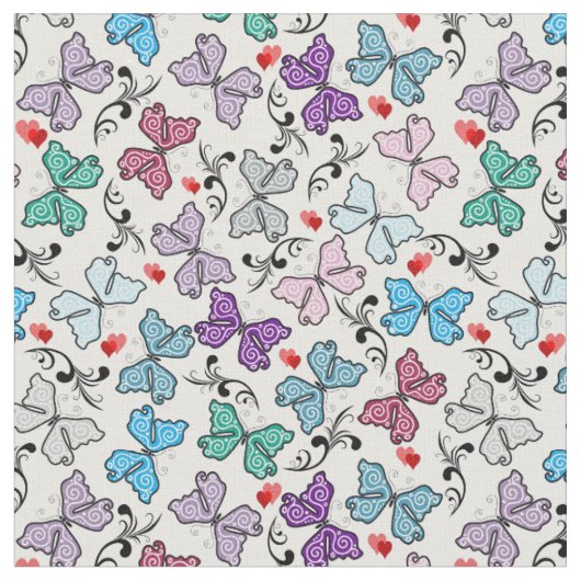 Floral Valentijn Pattern Stof (Close Up)