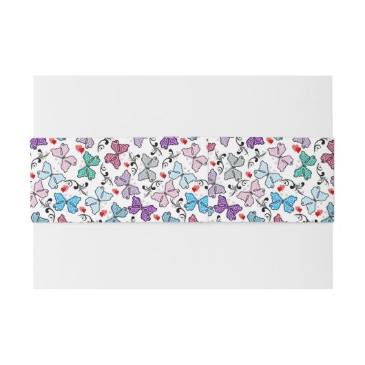 Floral Valentijn Pattern Uitnodigingen Wikkel (Achterkant Voorbeeld)