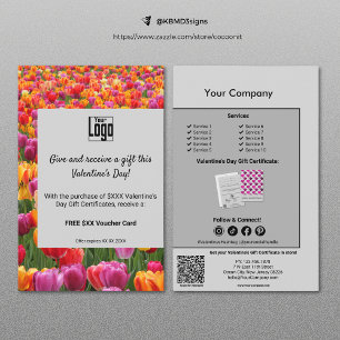 Floral Valentijnsdag Cadeaubon Promotie Flyer
