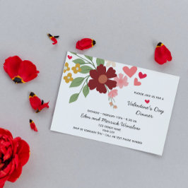 Floral Valentijnsdag Invitation Kaart