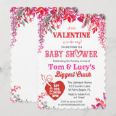 Floral Valentine's Day Baby shower Invitation (Devant / Derrière)