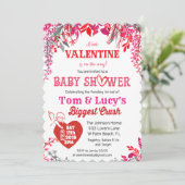 Floral Valentine's Day Baby shower Invitation (Debout devant)