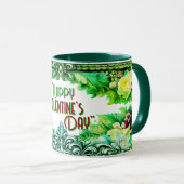 Floral Valentine's Day Mugs With Custom Text Mok (Voorkant rechts)