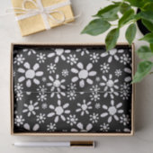 Floral van Black and White Daisy Tissuepapier (Geschenk)