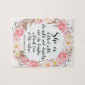 Floral van de Bijbelse Verse Proverbs Legpuzzel (Horizontaal)