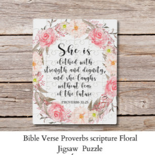 Floral van de Bijbelse Verse Proverbs Legpuzzel