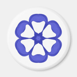 Floral van de Blauwe Ronde Magneet