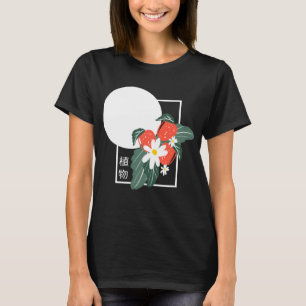 Floral van de Japanse botanische aardbeien T-shirt