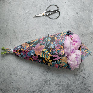 Floral van gemengde Herfst laat de Berry Waterverf Tissuepapier