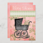 Floral van het Baby shower Uitnodiging (Voorkant / Achterkant)