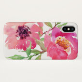 Floral van hot-roze Waterverf Case-Mate iPhone Case (Achterkant (horizontaal))