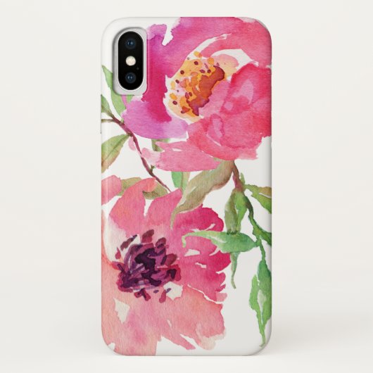 Floral van hot-roze Waterverf Case-Mate iPhone Case (Achterkant)