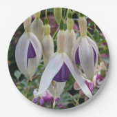 Floral van Paarse en witte Fuchsia Papieren Bordje (Voorkant)
