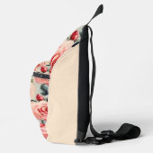 Floral van roze en rode rozen sling bag (Rechts)