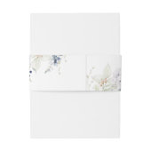 Floral van witte en Navy, Monogram bruiloft Uitnodigingen Wikkel (Achterkant Voorbeeld)