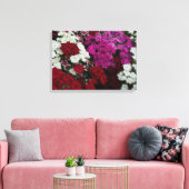 Floral van witte, roze en rode dianthus canvas afdruk (Insitu (Woonkamer))