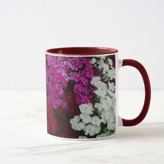 Floral van witte, roze en rode dianthus mok (Rechts)