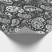 Floral van zwarte en witte paisley cadeaupapier (Hoek)