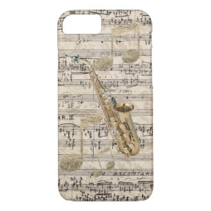 Floral-vellen Muziek Saksen & Gold Music iPhone 8/7 Hoesje