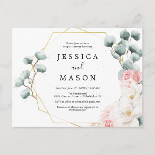 Floral verdure Couples Douche Invitation