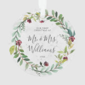 Floral Verdure Wreath Marbre Notre premier Noël (dos)