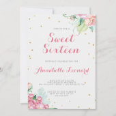 Floral verjaardagsfeestje uitnodiging (Voorkant)