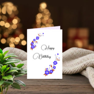 Floral verjaardagskaart kaart