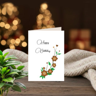 Floral verjaardagskaart kaart