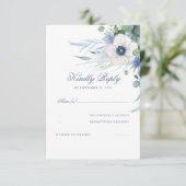Floral Vert Dusty Blue Wedding RSVP (Debout devant)