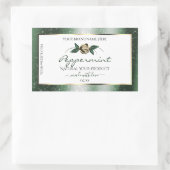 Floral Vert et Gold Frame Blanc Étiquettes de prod (Sac)