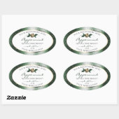 Floral Vert et Gold Frame Blanc Étiquettes de prod (Feuille)