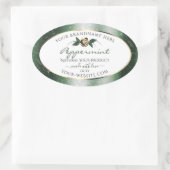 Floral Vert et Gold Frame Blanc Étiquettes de prod (Sac)
