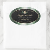 Floral Vert et Gold Frame Noir Étiquettes de produ (Sac)