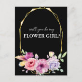 floral veux-tu être ma carte fille de fleurs (Devant)