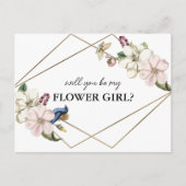 floral veux-tu être ma carte fille de fleurs (Devant)