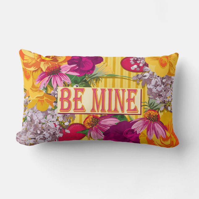 Floral Victoriaans Lumbar Pillow Kussen (Voorkant)