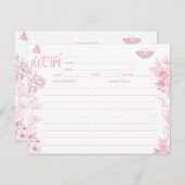 Floral victorien | Papillons | Cartes recettes (Devant / Derrière)