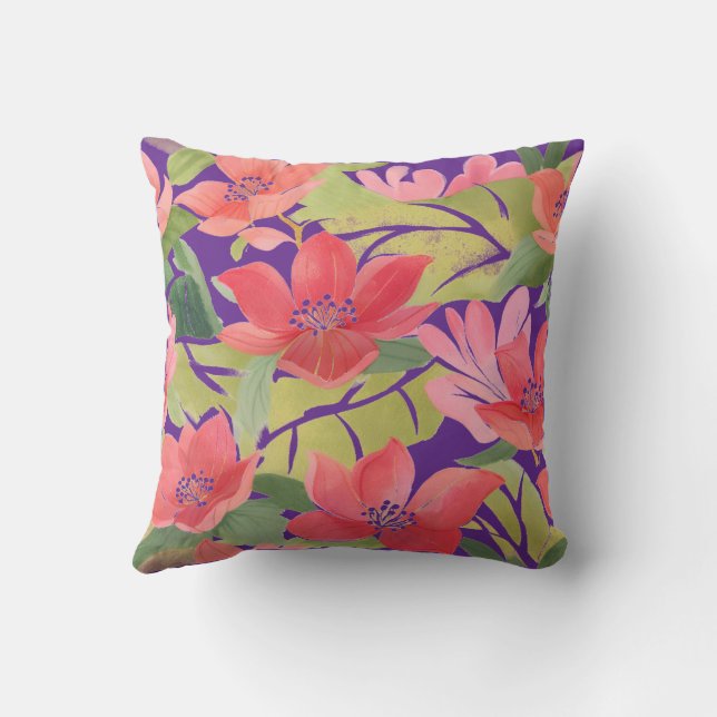 Floral vierkant kussen (Achterkant)