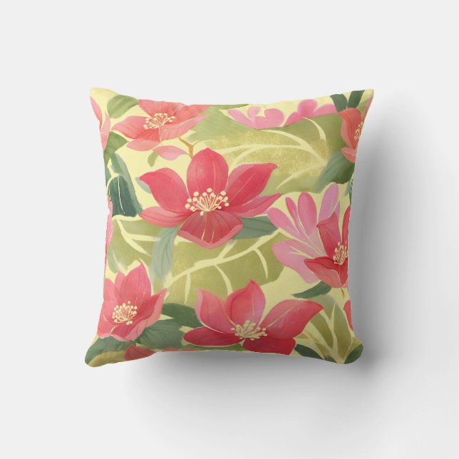 Floral vierkant kussen (Achterkant)