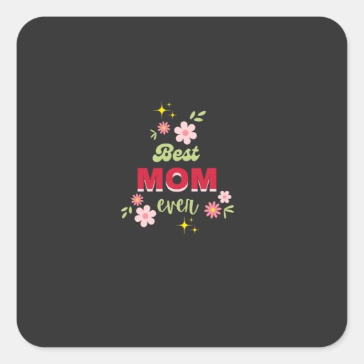 Floral Vierkante Sticker (Voorkant)