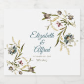 Floral Vine Liquor Étiquette bouteille (Étiquettes simples)