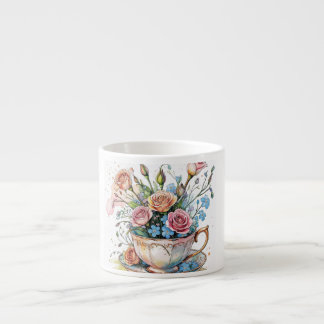 Floral Vine Pattern – Zachte Waterverf Boho kunst Espresso Kop