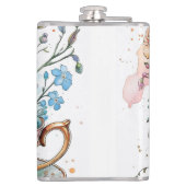 Floral Vine Pattern – Zachte Waterverf Boho kunst Heupfles (Achterkant)