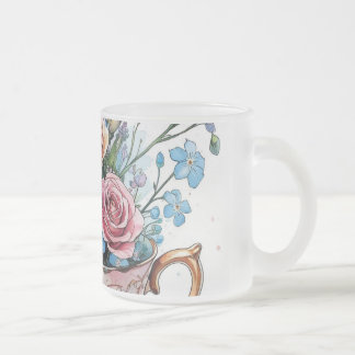 Floral Vine Pattern – Zachte Waterverf Boho kunst Matglas Koffiemok
