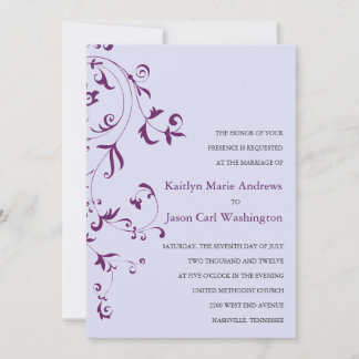 Floral Vine Wedding Invitations Kaart