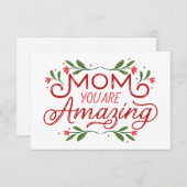 Floral Vines Boarder Mom je bent geweldig Bedankkaart (Voorkant / Achterkant)