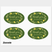 Floral Vines krans BEDANKT voor de bestelling Chiq Ovale Sticker (Vel)