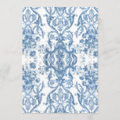 Floral Vintage Baroque Rococo Blue Silver Menu (Dos)