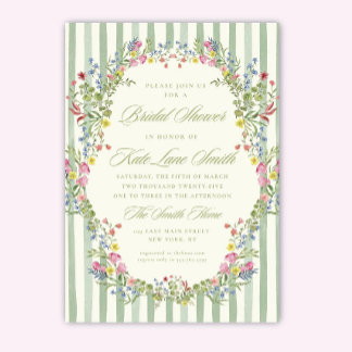 Floral Vintage Bridal Shower Invitation: Editable  Kaart