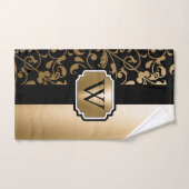 Floral Vintage noir et doré (Serviette à main)